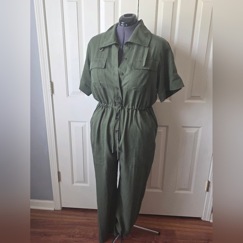 Banana Republic Olive Green Utility Jumpsuit XL